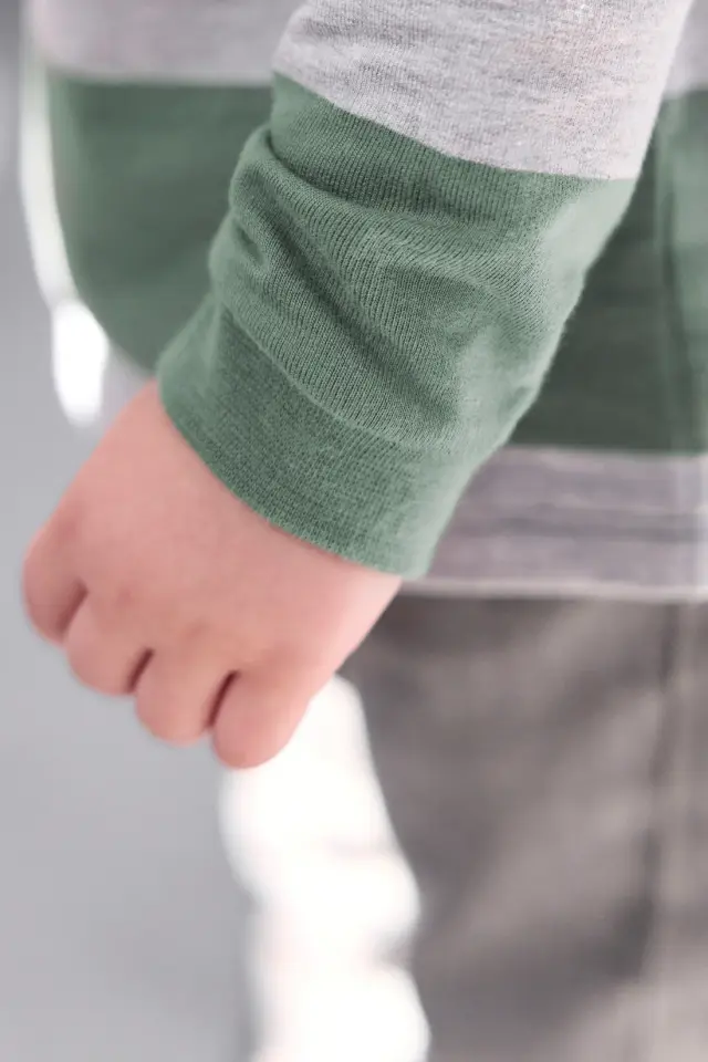 Uzun Kollu Polo T-Shirt Kaki - 3Y