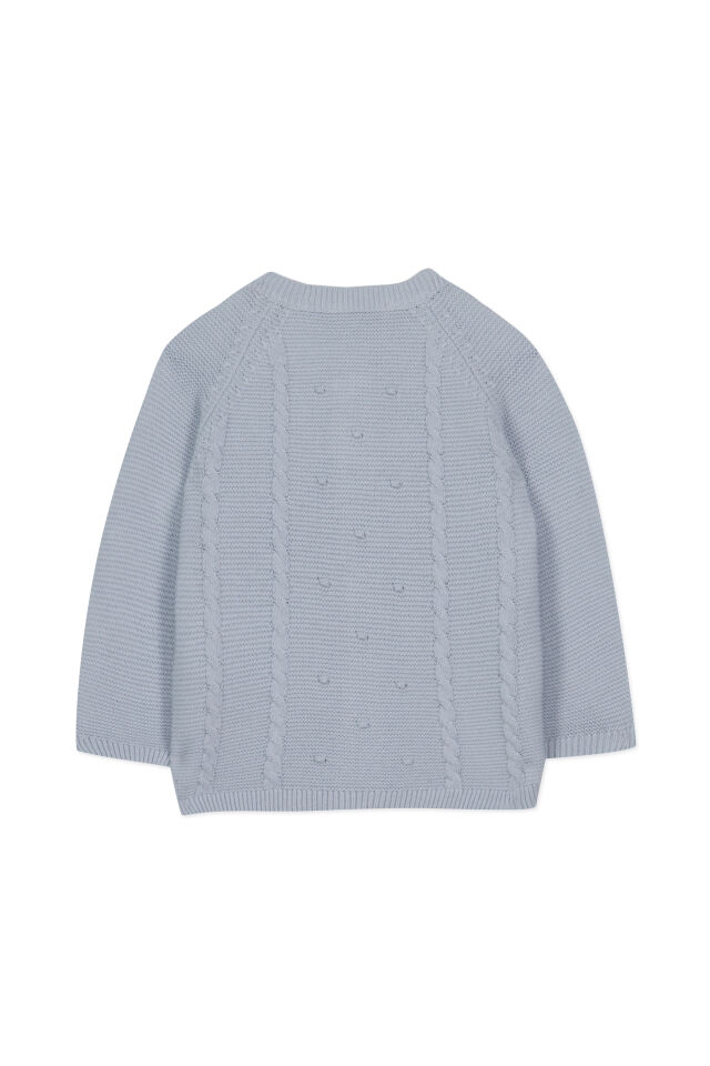Düz Renk Triko Hırka Mavi - 6M