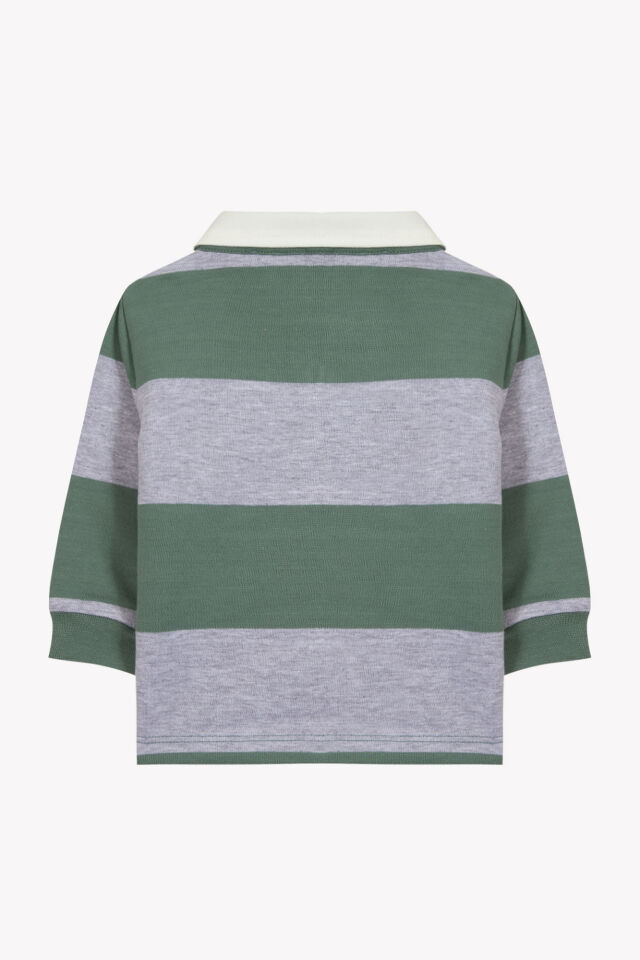 Uzun Kollu Polo T-Shirt Kaki - 3Y