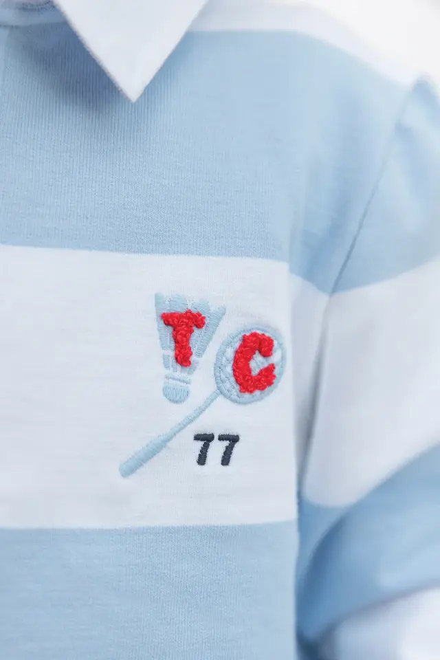 Uzun Kollu Polo T-Shirt Mavi - 2Y