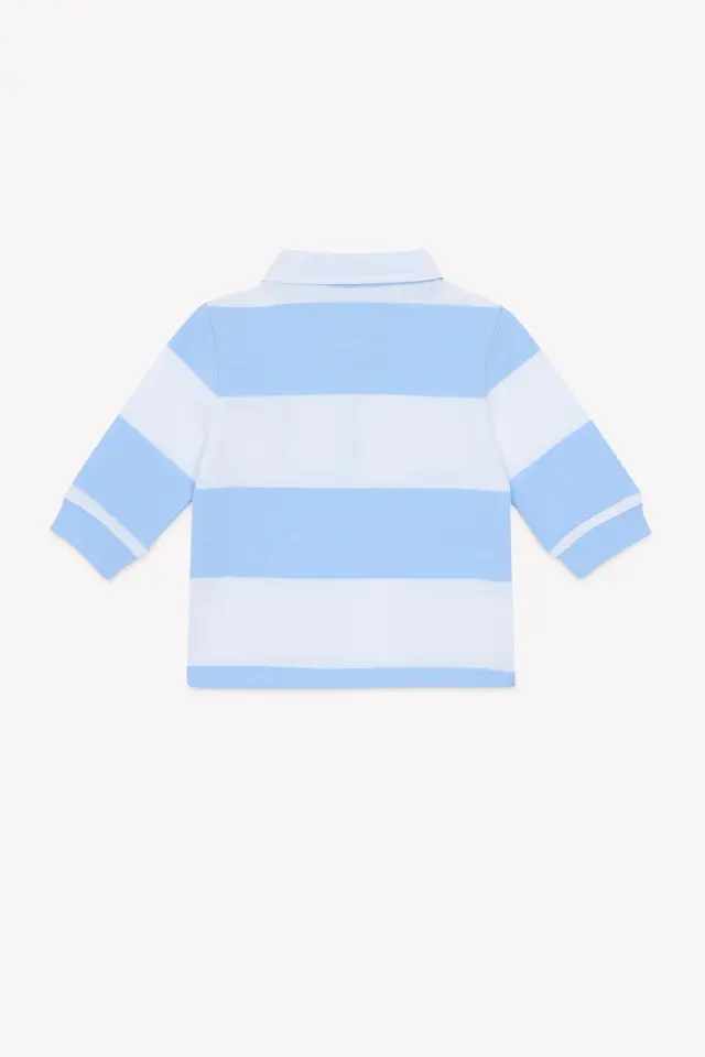 Uzun Kollu Polo T-Shirt Mavi - 2Y