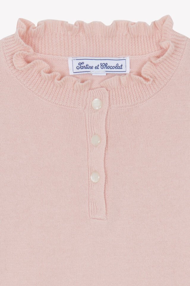 Kısa kollu triko Kazak Rosée - Pembe - 10Y