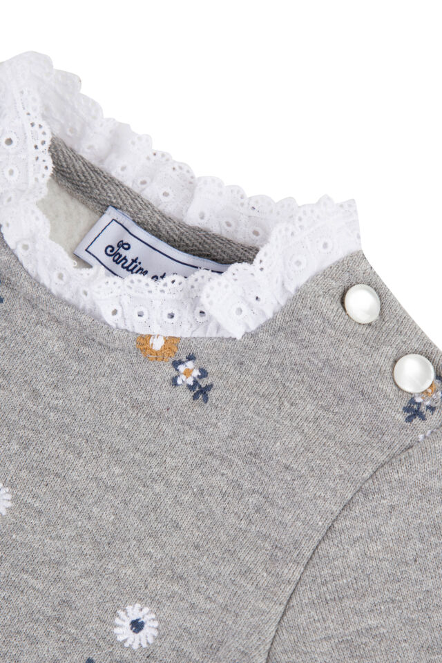 ÇİÇEK APLİKLİ SWEATSHIRT