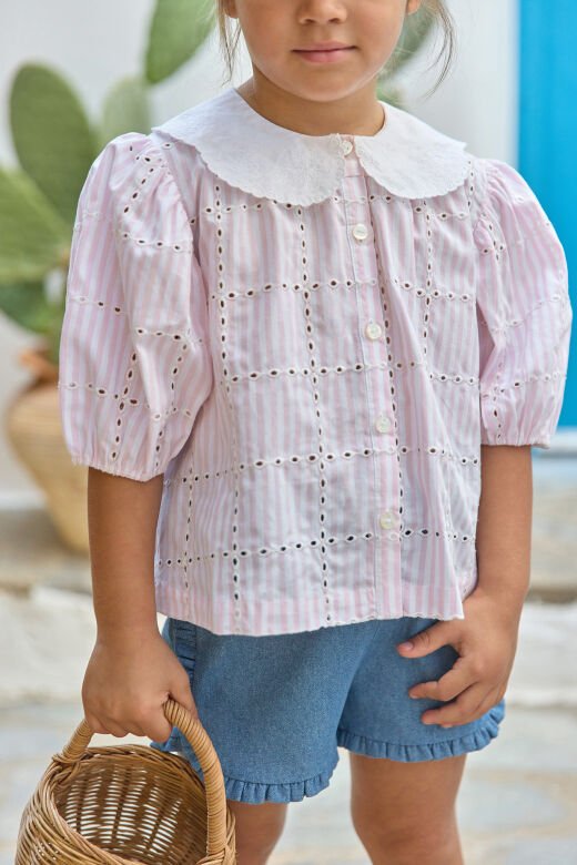 dantel yakalı Tunik Azalée - Pembe - 18M