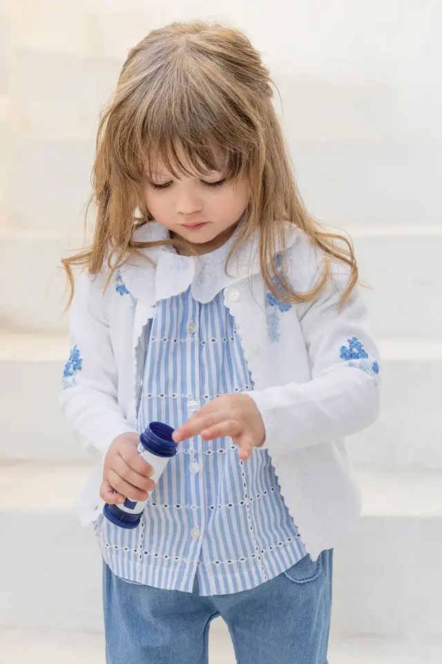 Dantel Yakalı Tunik Mavi - 1Y