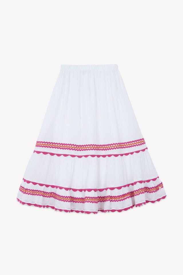Fistolu Maxi Etek Blanc - Beyaz - 6Y