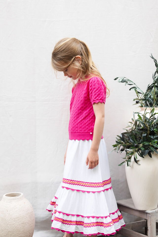Fistolu Maxi Etek Blanc - Beyaz - 8Y