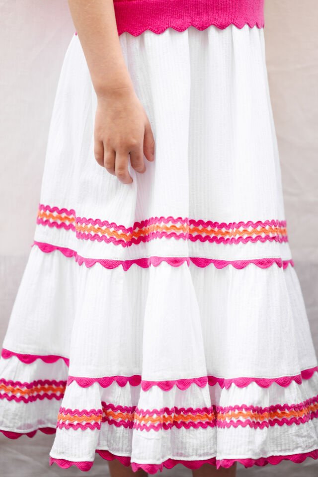 Fistolu Maxi Etek Blanc - Beyaz - 8Y