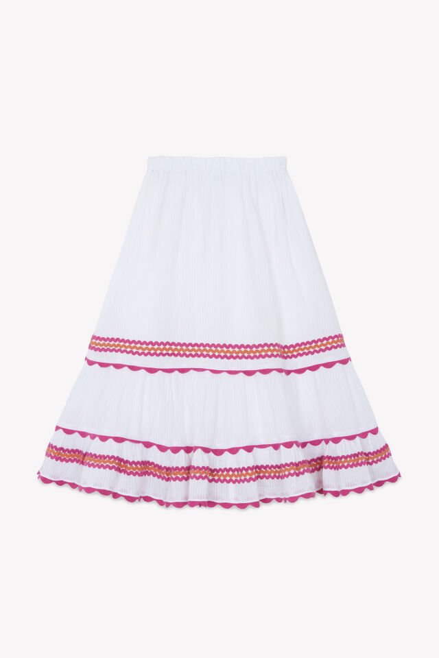 Fistolu Maxi Etek Blanc - Beyaz - 8Y