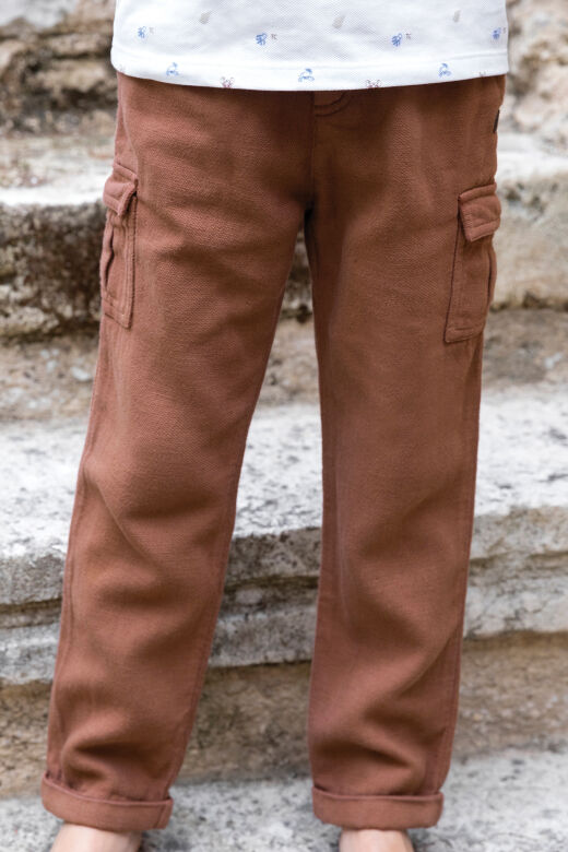 cargo Pantalon Beige chiné - 8Y