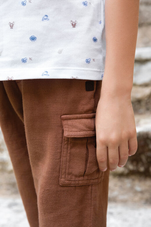 cargo Pantalon Beige chiné - 8Y