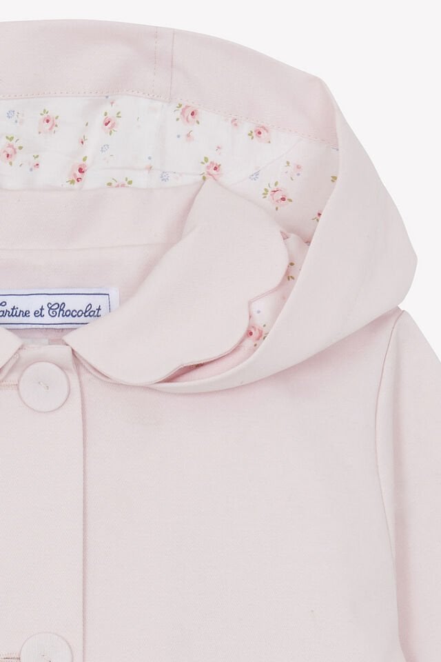 Kapüşonlu Coton Trenchcoat Rose pâle - Soft pembe - 5Y
