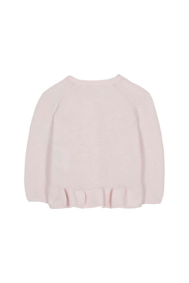 Düz Renk Triko Hırka Rose pâle - 1Y