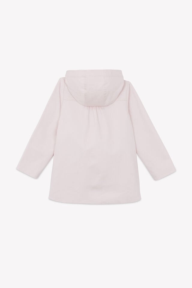 Kapüşonlu Coton Trenchcoat Rose pâle - 6Y