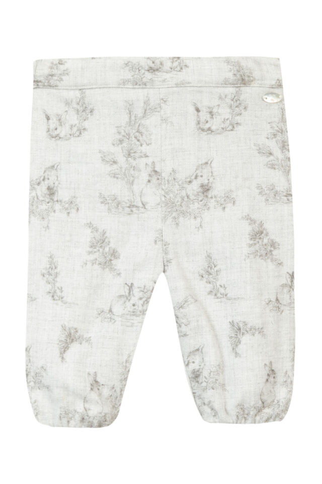 TAVŞAN DESENLİ PANTALON Açık gri melanj - 1Y