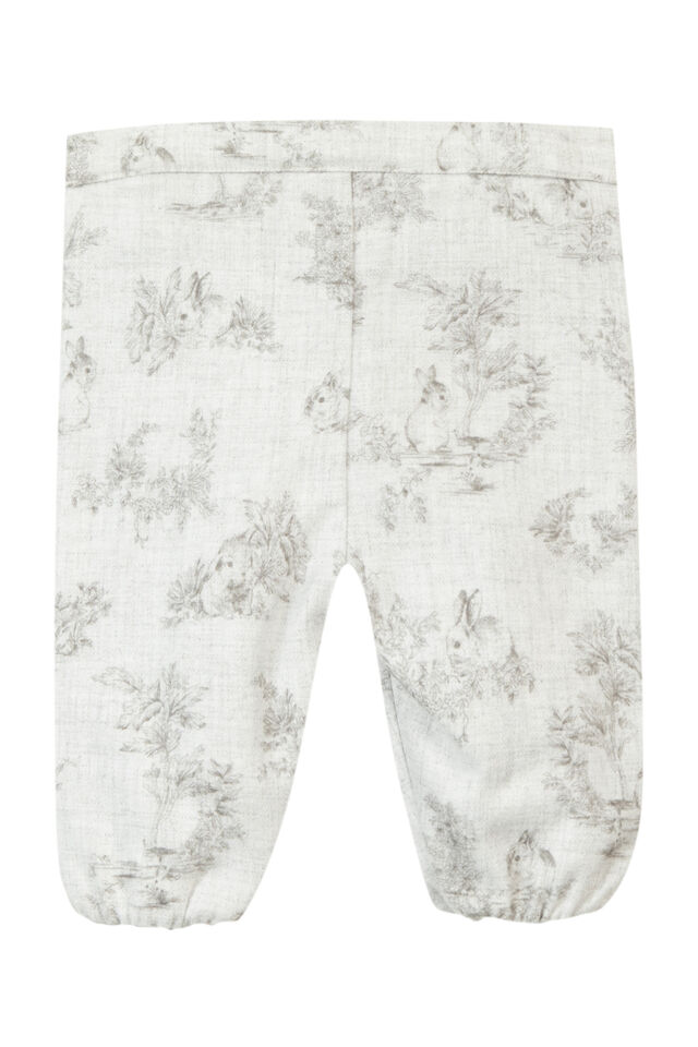 TAVŞAN DESENLİ PANTALON Açık gri melanj - 6M