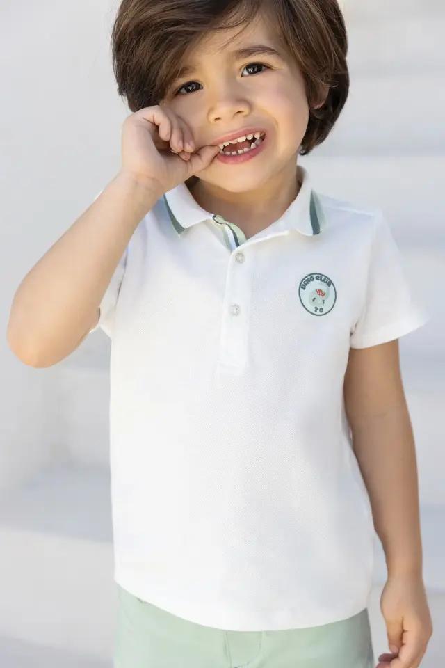 Kısa Kollu Polo Yaka T-Shirt Nacre - 2Y