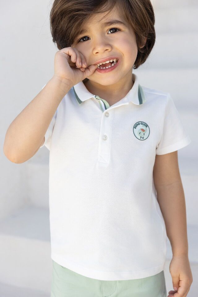 Kısa Kollu Polo Yaka T-Shirt Nacre - 2Y