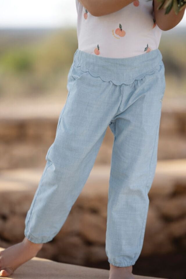 Coton Pantolon Indigo - 4Y