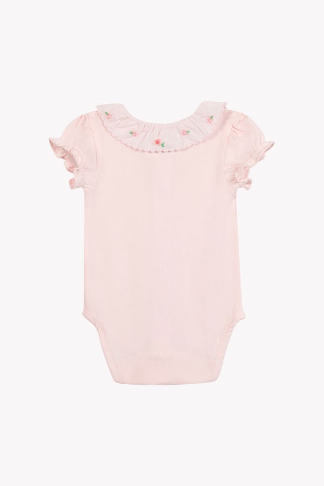 Nakışlı Dantel Yakalı Body Rosée - 6M