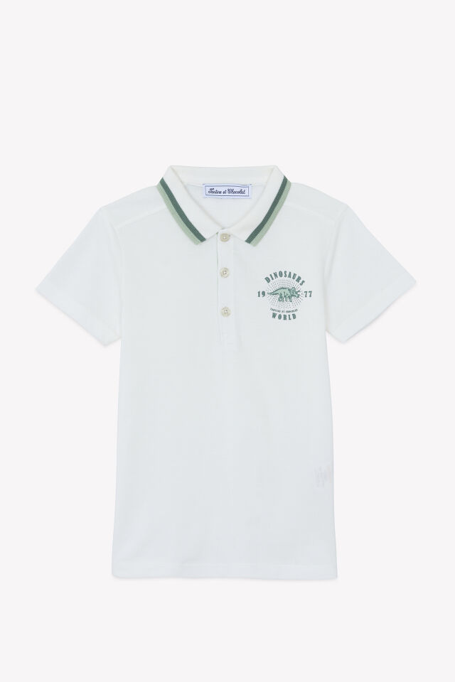 Kısa Kollu Polo Yaka T-Shirt Nacre - 5Y