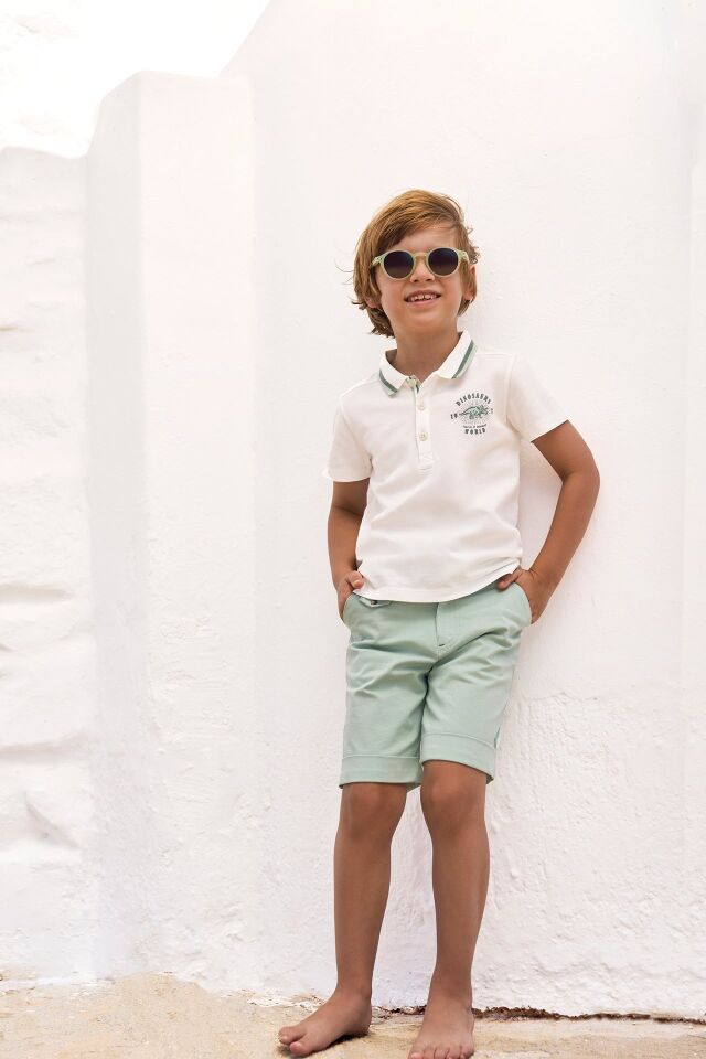 Kısa Kollu Polo Yaka T-Shirt Nacre - 5Y