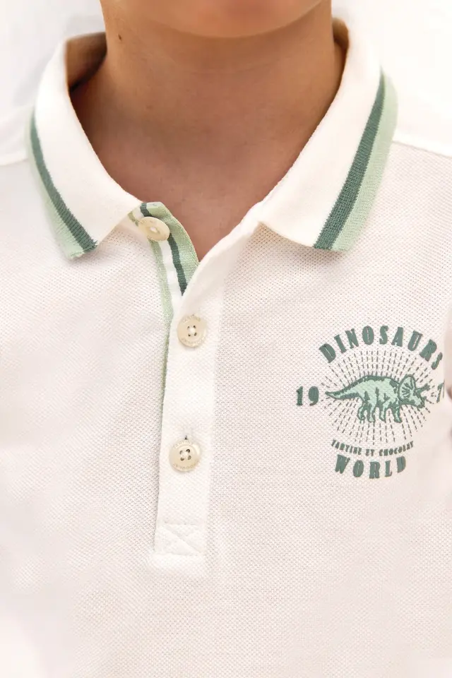 Kısa Kollu Polo Yaka T-Shirt Nacre - 8Y