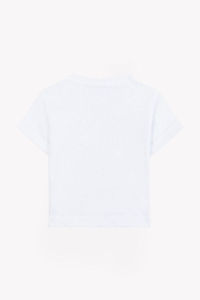 Surfing Baskılı T-Shirt Blanc - 18M