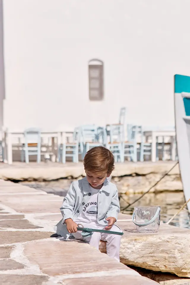 Surfing Baskılı T-Shirt Blanc - 2Y