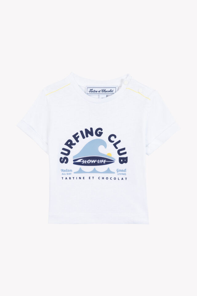 surfing baskılı T.Shirt Blanc - 4Y