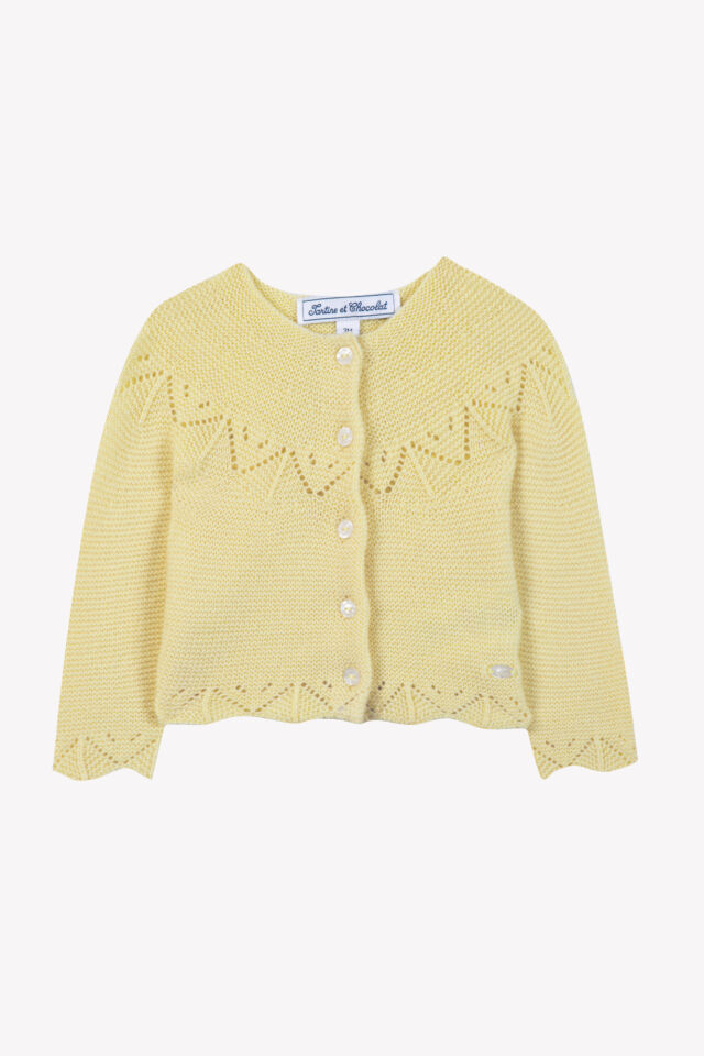 Ajurlu Hırka Soft sarı - 9M