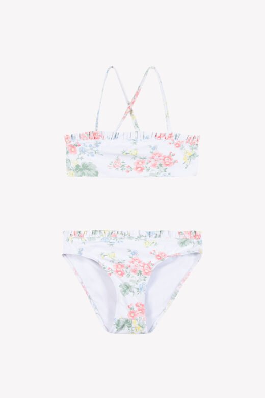 çiçek desenli Bikini Nacre - Ekru - 4Y