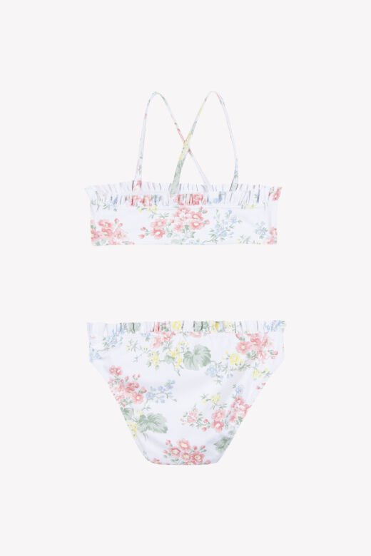 çiçek desenli Bikini Nacre - Ekru - 4Y