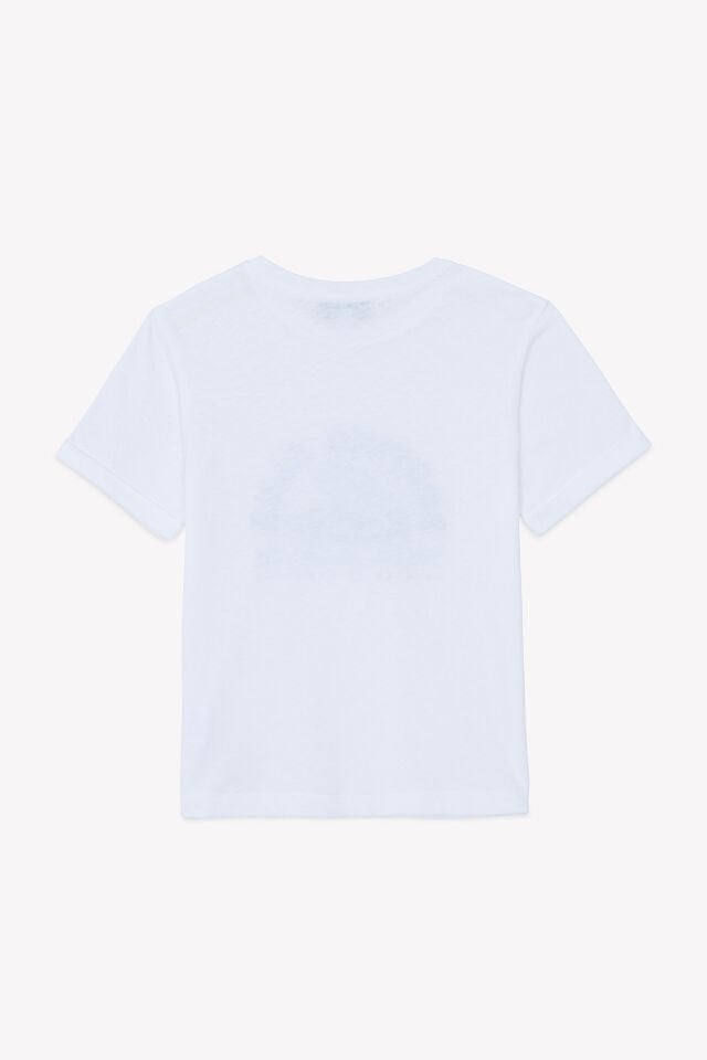 Surfing Baskılı T-Shirt Blanc - 8Y