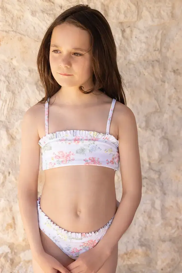 Çiçek Desenli Bikini Nacre - 4Y
