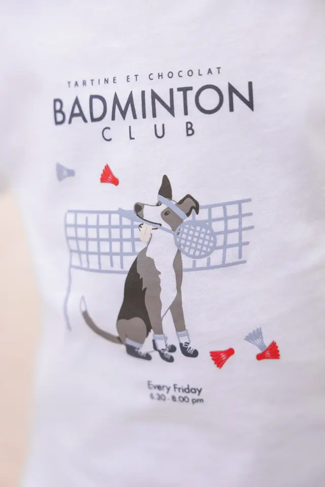 Badminton Baskılı T-Shirt Blanc - 18M