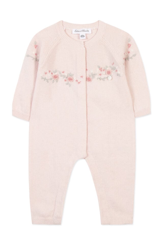 Nakışlı Triko Combılongue Soft Pembe - 3M