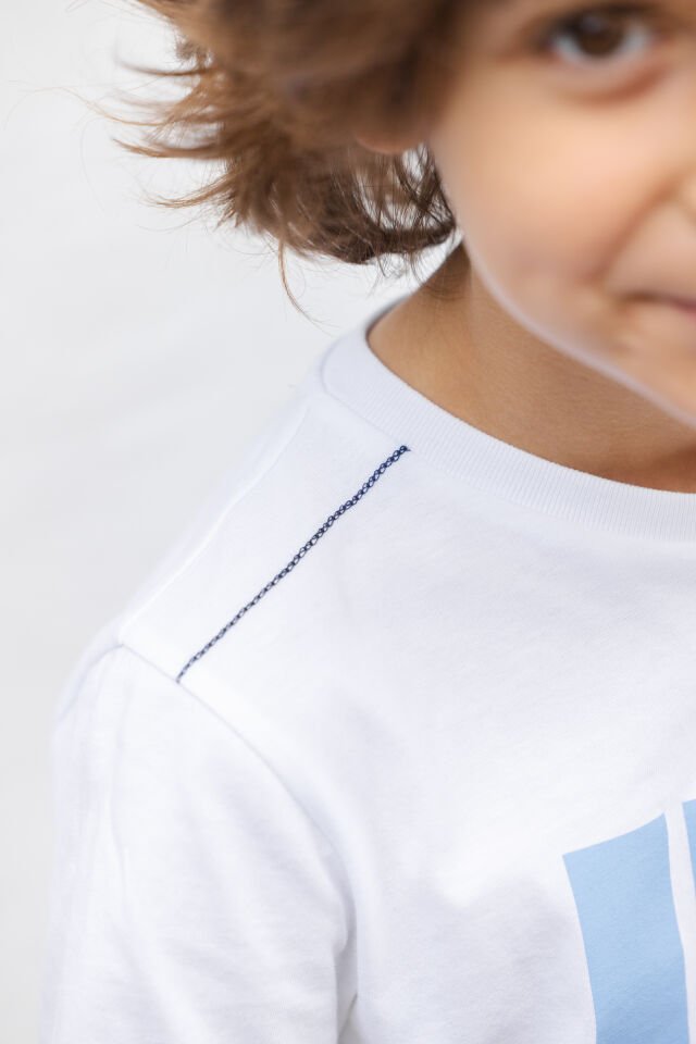 tenis raket baskılı T.Shirt Blanc - Beyaz - 12Y