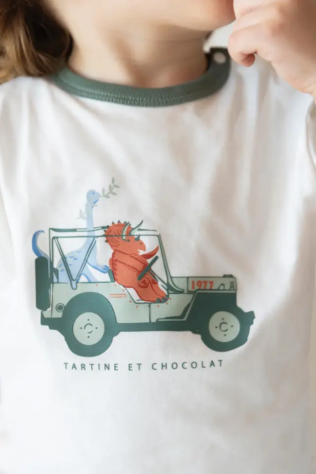 Dinozor Baskılı T-Shirt Nacre - 3Y