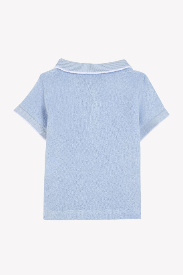 kısa kollu POLO T-SHIRT Bleu électrique - Saks mavi - 18M