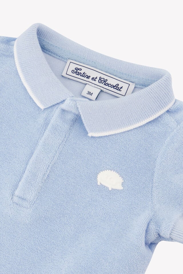 kısa kollu POLO T-SHIRT Bleu électrique - Saks mavi - 18M