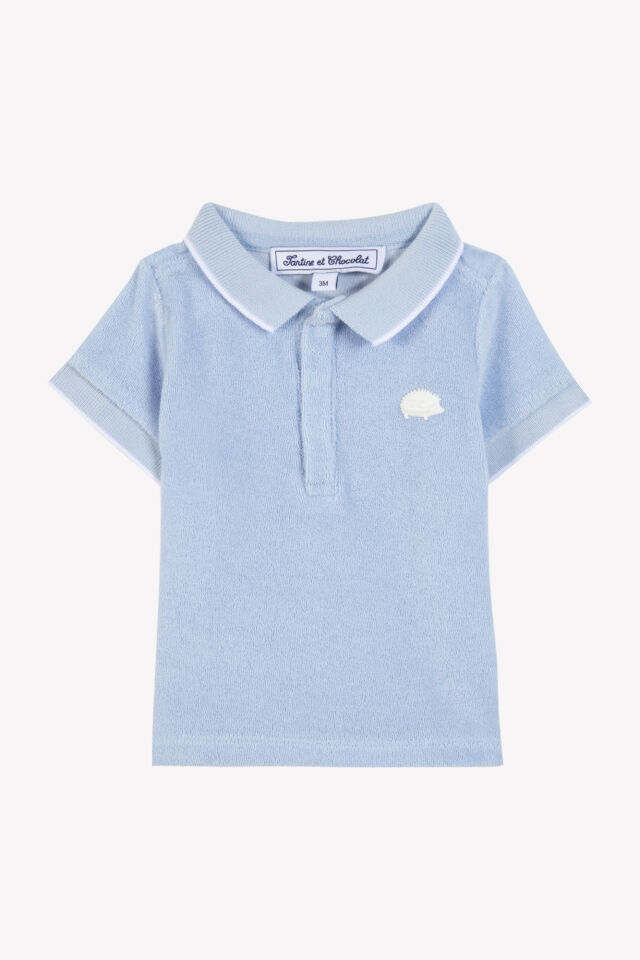 kısa kollu POLO T-SHIRT Bleu électrique - Saks mavi - 2Y