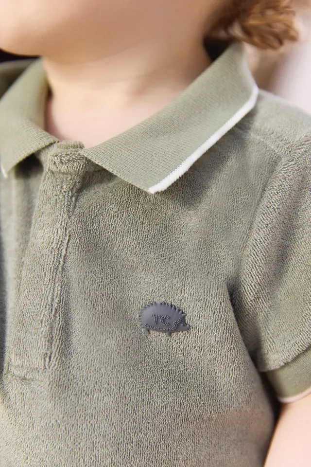 Kısa Kollu Polo T-Shirt Fougère - 3Y