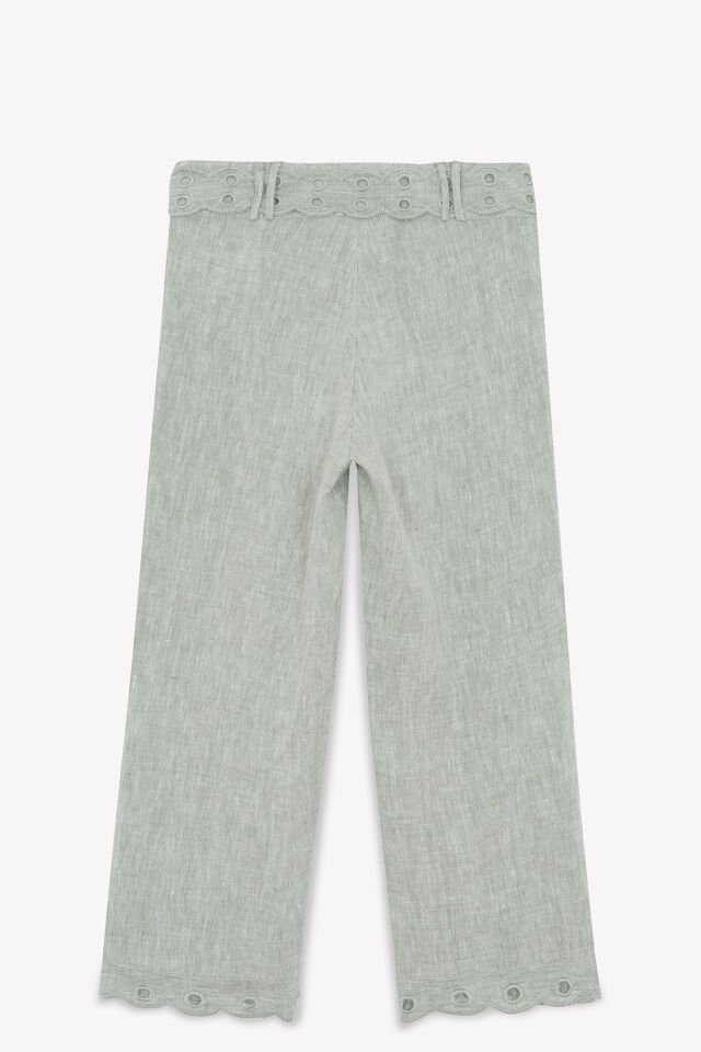 Keten Pantalon Kaki - Haki yeşil - 4Y