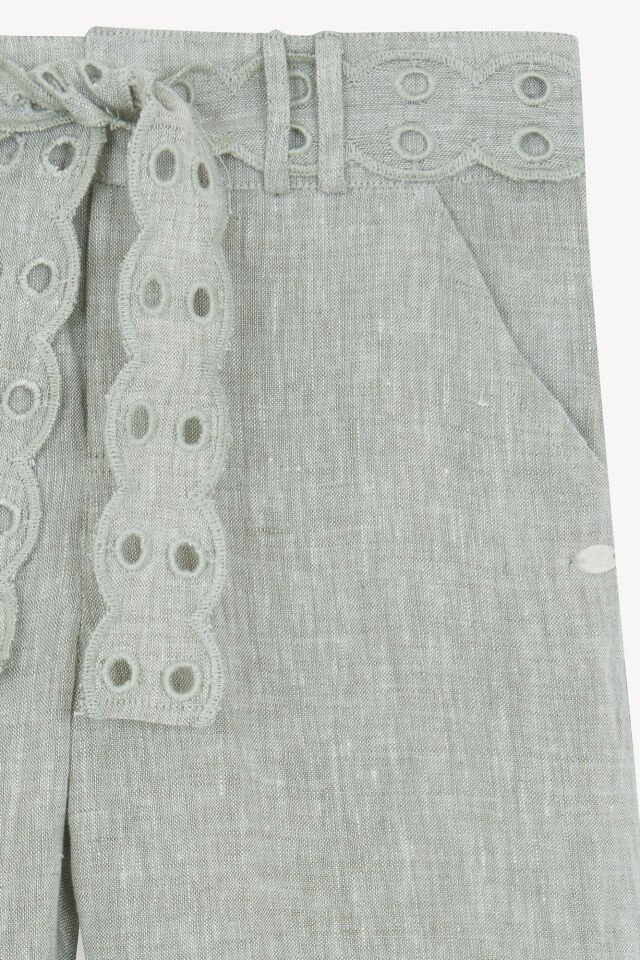 Keten Pantalon Kaki - Haki yeşil - 6Y