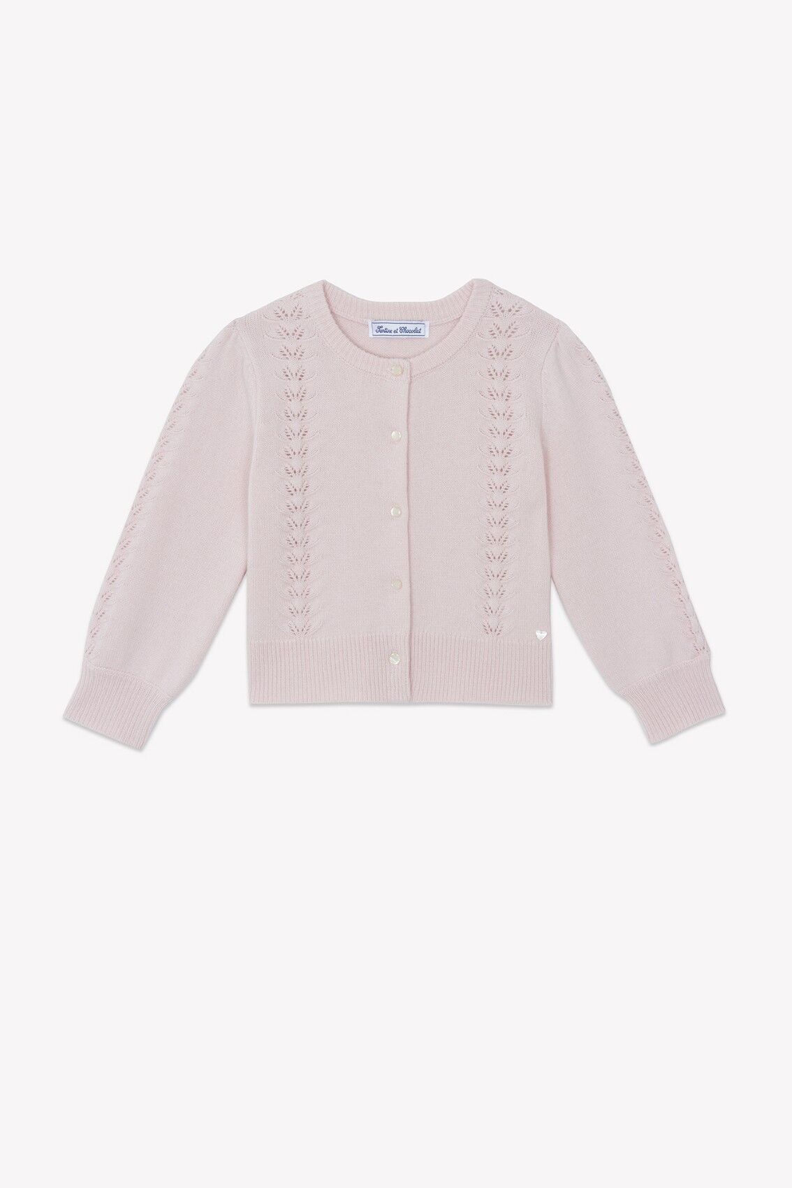 Ajurlu Düz Renk Hırka Pembe - 5Y