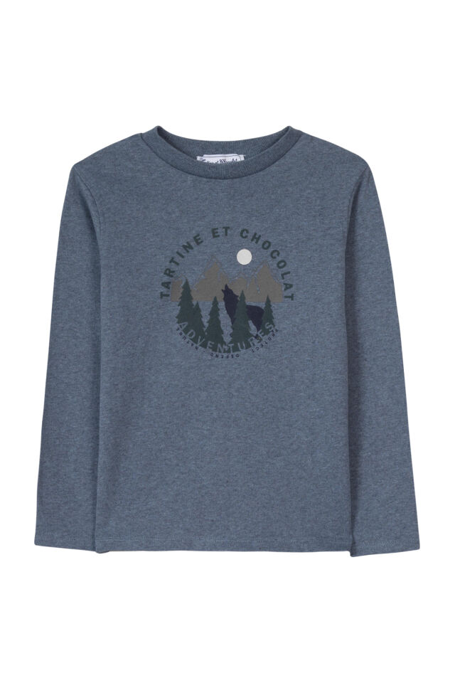 BASKILI T-SHIRT Saks mavi - 10Y