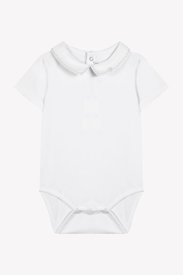 Keten Yakalı Ceremonie Body Blanc - 9M