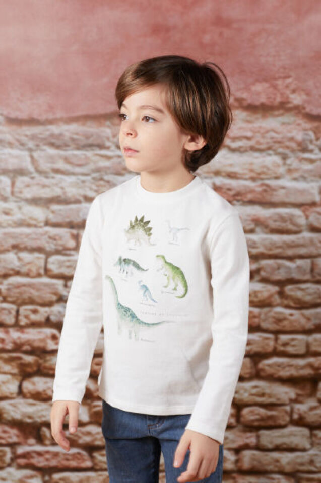 Arabalı T-Shirt Ekru - 5Y
