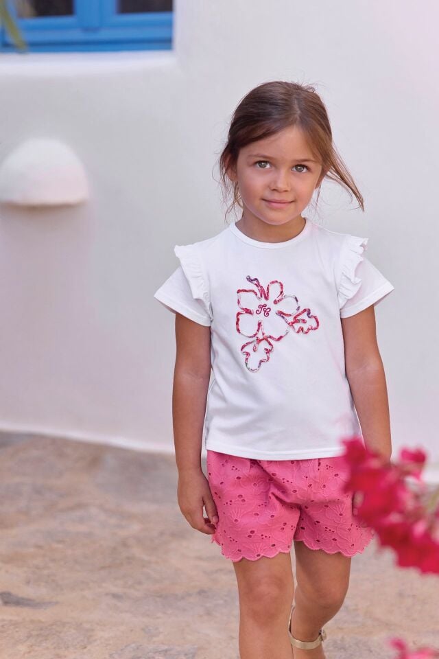 Çiçek Aplikeli T-Shirt Bougainvillier - 2Y